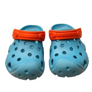Crocs Swiftwater Clog, Electric blue/tangerine, sz 7 (toddler)